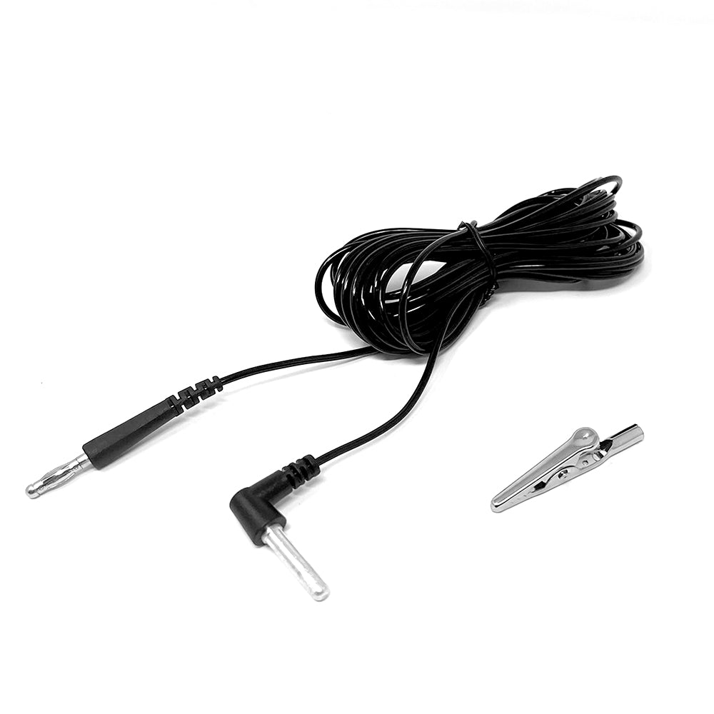 ESD Grounding Cable with Alligator Clip Banana Plug and USA Outlet Plug, with Alligator Clip, 20ft Long