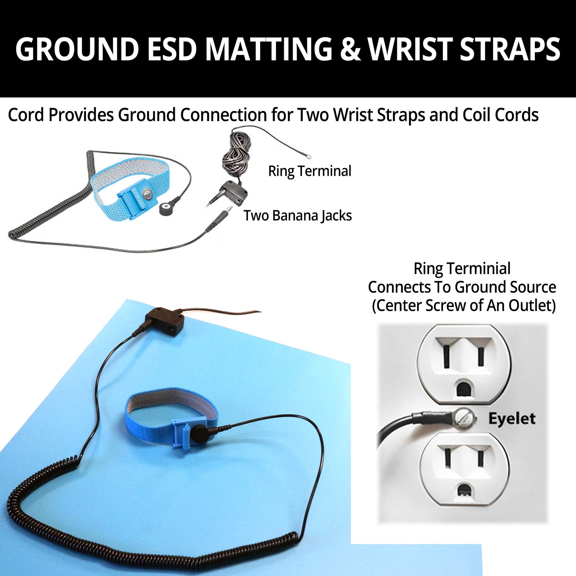GK1000 ESD Table Mat Grounding Kit