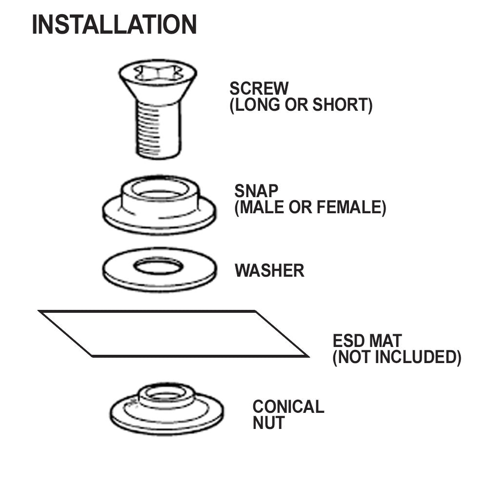 Universal Snap Kit for ESD Mats