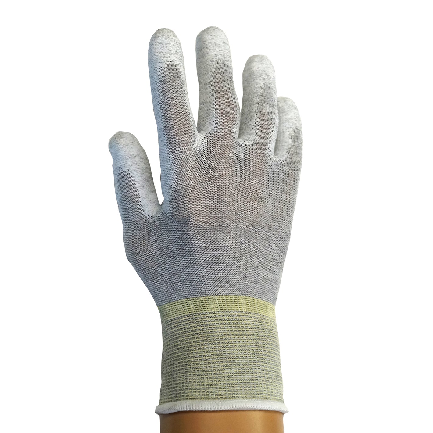 Static Care ESD Anti-Static Assembly Inspection Handling Gloves, Dissipative Nylon, Palm Coated Polyurethane - 12 Pairs