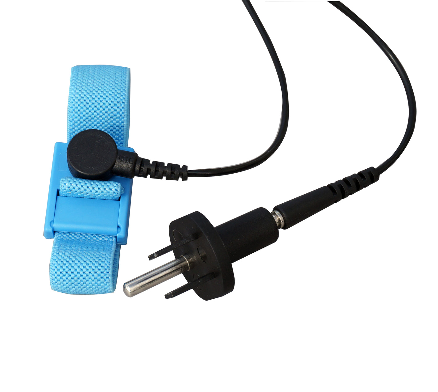 Static Care Banana Jack Outlet Plug Adapter with ESD Anti Static Wrist Strap Set 12' Coil Cord - Universal Ground 3 Prong USA Adapter