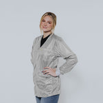 White V-Neck ESD Jackets
