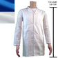Heavyweight ESD Lab Coat: Cotton Fabric, Lapel Collar, ESD Knit Cuff