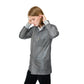 ESD Jacket - Medium Weight Anti-Static Fabric, Lapel Collar, Snap Cuff, Gray - Unisex Adult