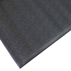 Anti Fatigue Floor Mat  - 3/8 Inches Thick, Textured Pattern Top, Black - Made in the USA