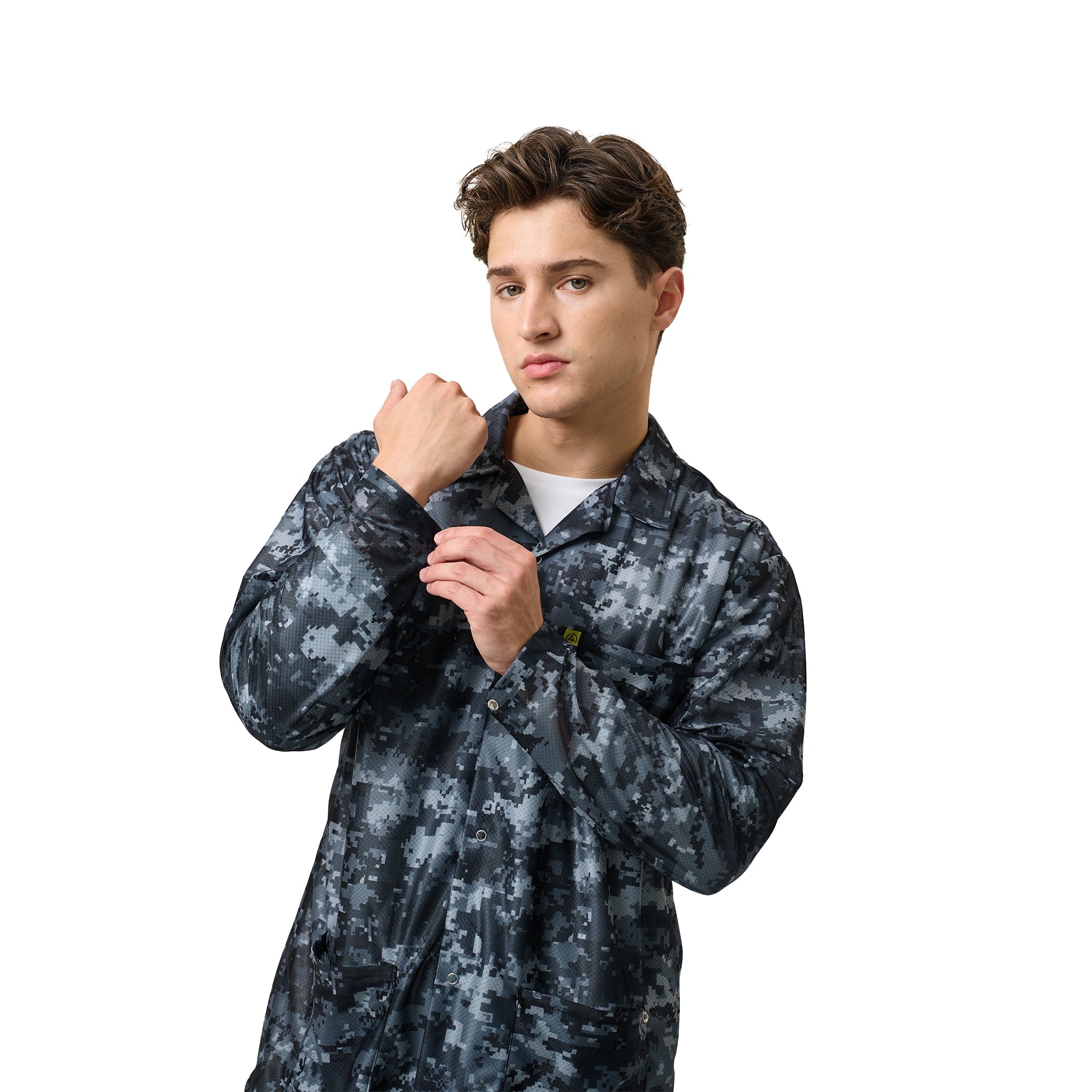 Camouflage ESD Jackets - Medium Weight -Gray Camo Print
