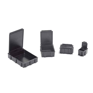 ESD Safe SMD Component Storage Boxes (pack of 5), Conductive Plastic - Black Lids