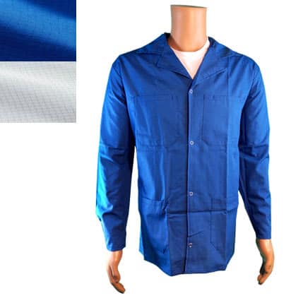 Heavyweight cotton ESD jacket  - 5049 Fabric, Lapel Collar, Snap Cuff