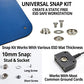 Alphastat Table Mat Grounding Kit - Universal Snap Kit and 15' 1 Meg Male Low Profile Ground Cord