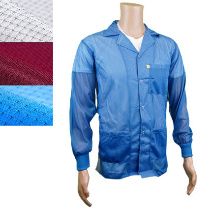 Lightweight 8812 Fabric, Lapel Collar, Knit Cuff ESD Jacket