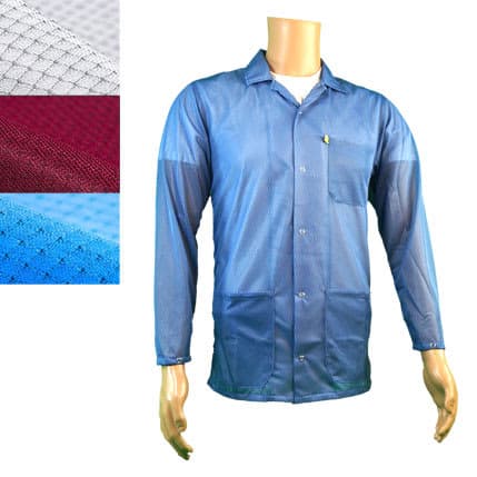 Lightweight 8812 Fabric, Lapel Collar, Snap Cuff ESD Jacket