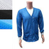 ESD Jacket - Anti-Static Fabric, Medium Weight V-Neck Collar, ESD Knit Cuff