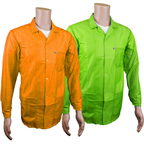 Medium Weight 9010 Fabric, Lapel Collar, Three Snap Adjustment Sleeve - High Visibility
