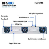BFN803 Three Fan Overhead Ionzier with LED Task Light