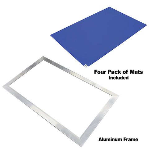 Moveable Aluminum Tacky Mat Base Frames - With Case of 30 Sheet Tacky Mats
