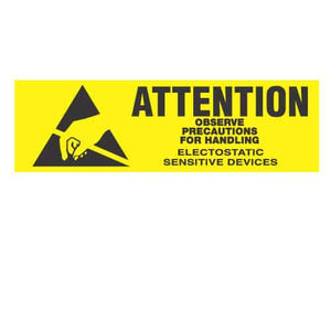 ESD Label: "Attention Observe Precautions for Handling Electrostatic Devices" Size: 5/8" X 2"