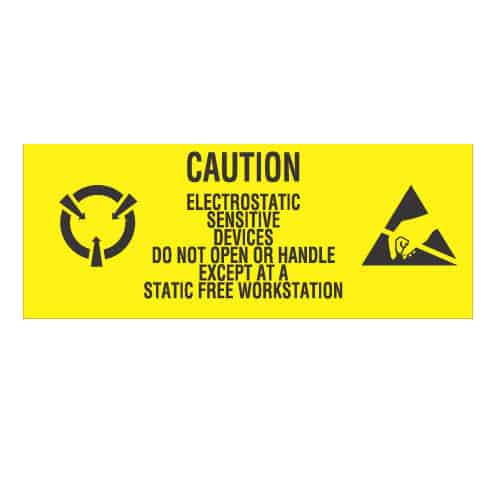 ESD Label - “Electrostatic Sensitive Devices Do Not Open or Handle Except At A Static Free Workstation”