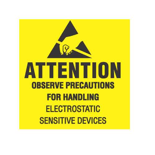 ESD Label - “Attention Observe Precautions for Handling  Electrostatic Sensitive Devices”