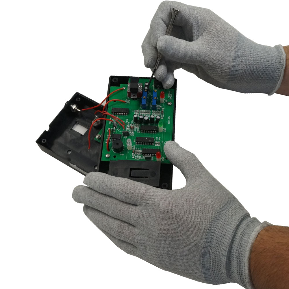 Static Care ESD Anti-Static Assembly Inspection Handling Gloves, Dissipative Nylon - 12 Pairs