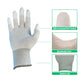 static Care ESD Anti-Static Assembly Inspection Handling Gloves, Dissipative Nylon, Finger Tip Coated Polyurethane - 12 Pairs