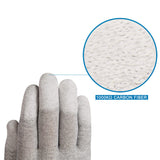 static Care ESD Anti-Static Assembly Inspection Handling Gloves, Dissipative Nylon, Finger Tip Coated Polyurethane - 12 Pairs