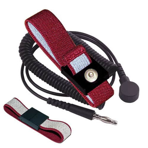 WB5637 Series Anti-Allergy Wrist Band & Coil Cord Set -  4mm snap, 6ft coil cord
