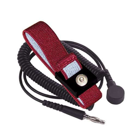 WB5637 Series Anti-Allergy Wrist Strap & Coil Cord Set -  4mm snap, 6ft coil cord
