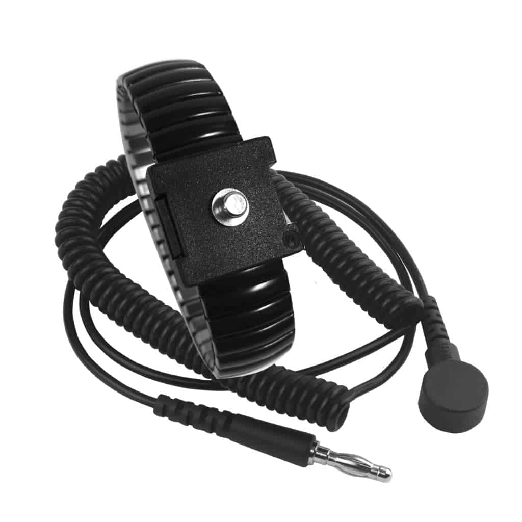 WB9000 Series Metal Wrist Band & Coil Cord Set - Metal expansion band; 6ft, 12ft cords
