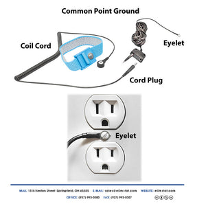 Static Care ESD Mat Workstation Ground Kit - 15' Common Point with Banana Plug, Universal Snap Kit, Banana Plug Adapter, 6' Coil Cord with Alligator Clip, Black Fabric Wrist Band 4mm