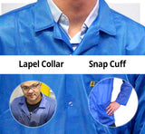 Lightweight 8812 Fabric, Lapel Collar, Snap Cuff ESD Jacket